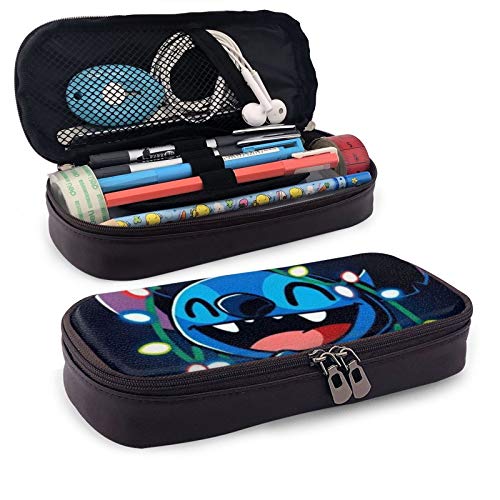 Estuche para lápices de gran capacidad, estuche para bolígrafos, almacenamiento alto, escuela secundaria, colegio, niño, niña, estudiante, adolescente, lilo Stitch, luces de Navidad