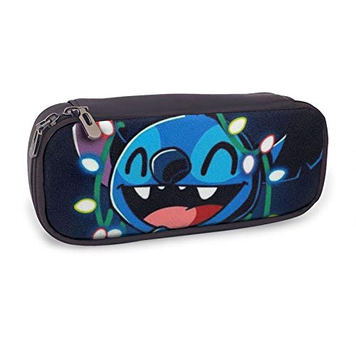 Estuche para lápices de gran capacidad, estuche para bolígrafos, almacenamiento alto, escuela secundaria, colegio, niño, niña, estudiante, adolescente, lilo Stitch, luces de Navidad