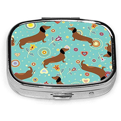 Estuche para pastillas Dachshunds, estuche cuadrado para tabletas, estuche para medicamentos, estuche para pastillas, estuche para vitaminas