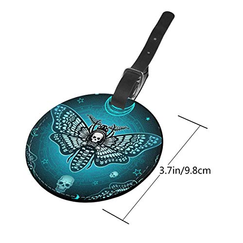 Etiquetas de identificación para Equipaje de Piel Redonda con Cabeza Muerta de Polilla, Juego de 2