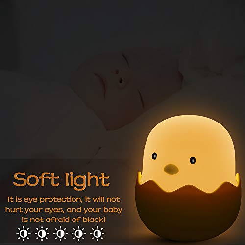 Etmury - Lámpara LED de noche para niños, lámpara táctil para dormitorio, lámpara de noche con luz amarilla e interruptor táctil, lámpara de noche para leer, dormir y relajarse
