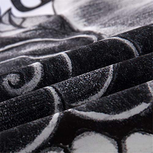 EU-VV Funda Nórdica Juego De Cama Suave Transpirable Poliéster-Algodón Calavera Pareja 1 Funda Nórdica + 2 Fundas De Almohada 48X74cm ((180x220 cm)-Cama de 105/135,Beso)