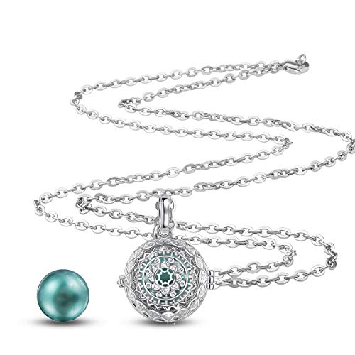EUDORA Harmony Ball Collares de Mujer Llamador de Angeles Embarazada Collar de Loto, Colgantes Mujer Bisutería Mujer Regalos Originales para Mujer Hermana Abuela