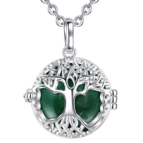 EUDORA Harmony Ball Llamador de Angeles Arbol de la Vida Cadena Colgantes Joyería para Mujer Niña Regalos Originales Carillón Música Cadena con Collar, 76,2cm