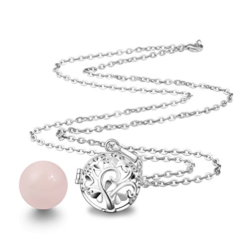 EUDORA Harmony Ball Llamador de Angeles Embarazada, Arbol de la Vida Colgantes Mujer Carillón Música Cadena con Colgante de Bola Relicarios de la Campana de Regalo del día de la Madre