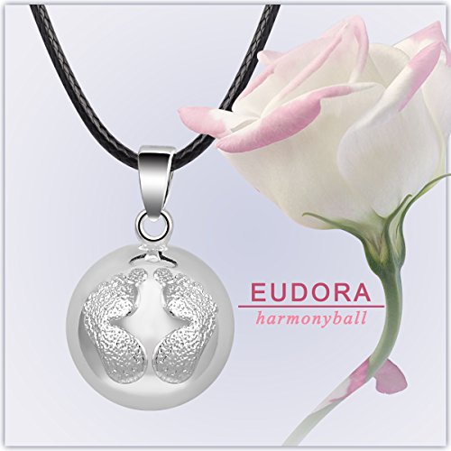 EUDORA Harmony Ball Llamador de Angeles Embarazada, Colgantes Mujer Collar Música Timbre Bell Mujeres Joyas Niñas, Damas, Profesor, Madres y Hermanas, 76CM