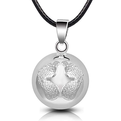 EUDORA Harmony Ball Llamador de Angeles Embarazada, Colgantes Mujer Collar Música Timbre Bell Mujeres Joyas Niñas, Damas, Profesor, Madres y Hermanas, 76CM
