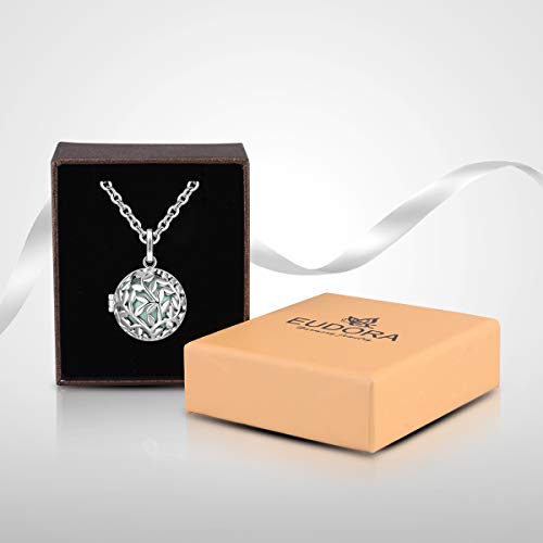 EUDORA Harmony Ball Llamador de Ángeles Embarazada Collares Mujer, Arbol de la Vida Colgantes Bisuteria Mujer Regalos Romanticos para Mujer Madre Hermana, 76,2cm