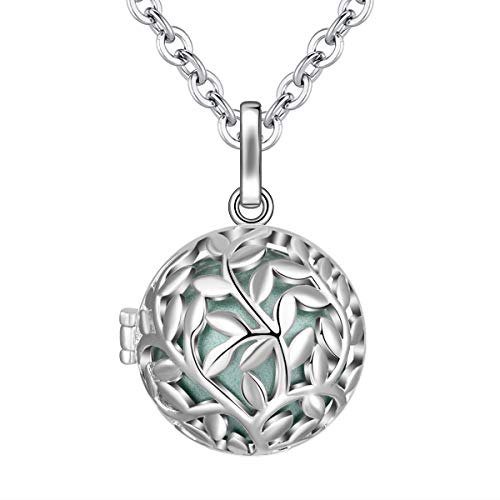 EUDORA Harmony Ball Llamador de Ángeles Embarazada Collares Mujer, Arbol de la Vida Colgantes Bisuteria Mujer Regalos Romanticos para Mujer Madre Hermana, 76,2cm