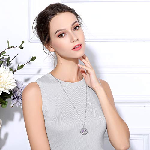 EUDORA Harmony Ball Llamador de Angeles Mariposa Colgante Mujer Carillón Música Cadena Zirconia Estéreo Collar 20mm Regalos Originales para Mujer 76,2CM + 114,3CM