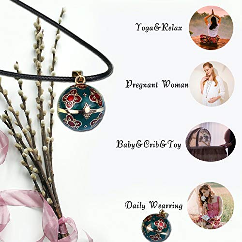 Eudora Harmony Ball Vintage Bisuteria Collar de Mujer, Llamador de ángeles Embarazada, Colgantes de Mujer Primer Embarazo Mamá Amigo Hermana Esposa Mejor Regalo, 114,3CM