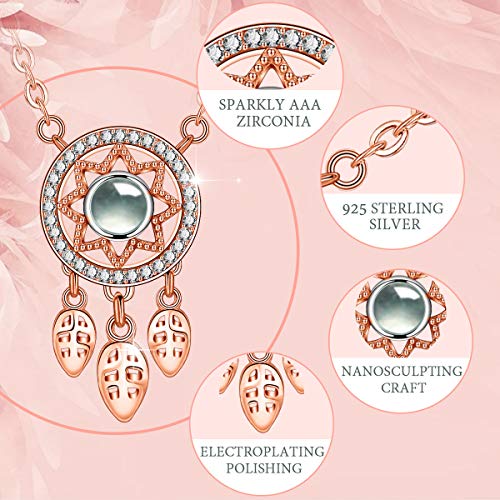 EUDORA Te Amo en 100 Idiomas Bisutería Mujer Plata de ley S925, Afortunado Collar de Mujer Proyección Micro Tallado, Regalos Originales para Madre Hija Novia