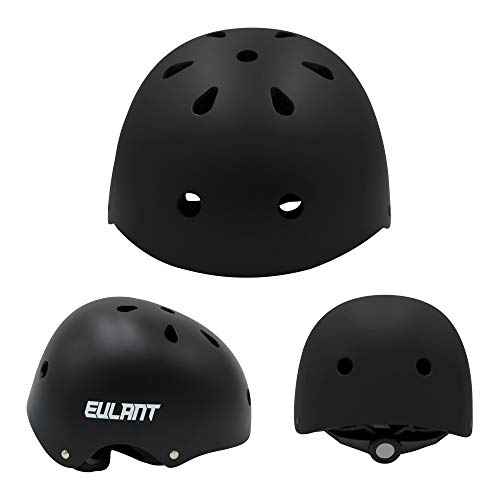 EULANT Casco Bici Niño, Casco Infantil para Monopatín Bicicleta Patinaje Scooter Esquiar, Tamaño de la Cabeza: 48-57cm, Luz Púrpura