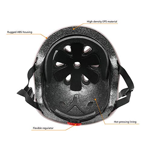 EULANT Casco Bici Niño, Casco Infantil para Monopatín Bicicleta Patinaje Scooter Esquiar, Tamaño de la Cabeza: 48-57cm, Luz Púrpura