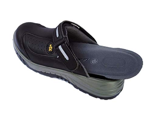 EuroRoutier Trendy Black Washable Zuecos Zapatos de Seguridad SB A E FO SRC (38 EU)