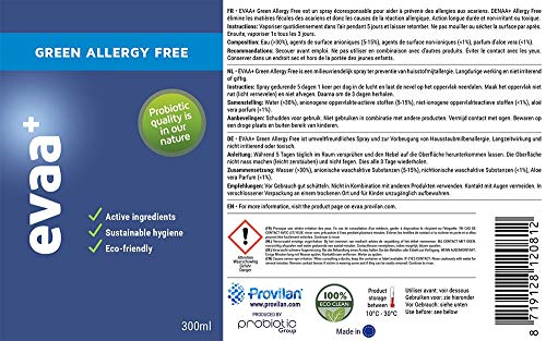 EVAA+ Spray Contra Alergias | Anti Ácaros con Probioticos 300 ml | Producto Sostenible | Bio, Vegan & Natural.