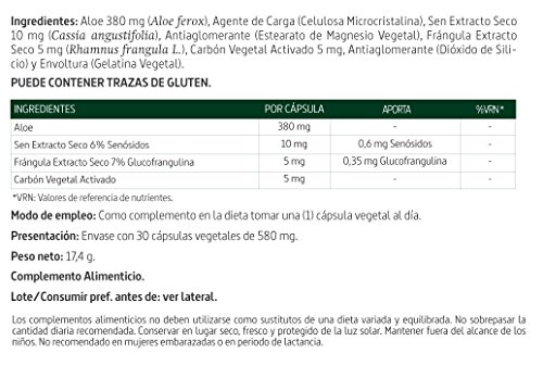 Evacuaplus complex 400 mg con aloe, sen, frángula y carbón vegetal activado – 30 Cápsulas Vegetales.