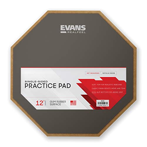 Evans RF12G - Almohadilla de Práctica Realfeel de Evans, 12" (305 mm), Gris