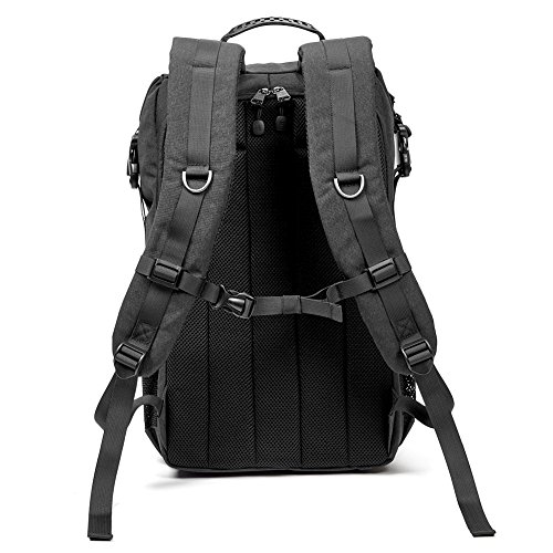 Evecase SHELL - Mochila para cámara y portátil de 15,6 pulgadas impemeable con funda para lluvia