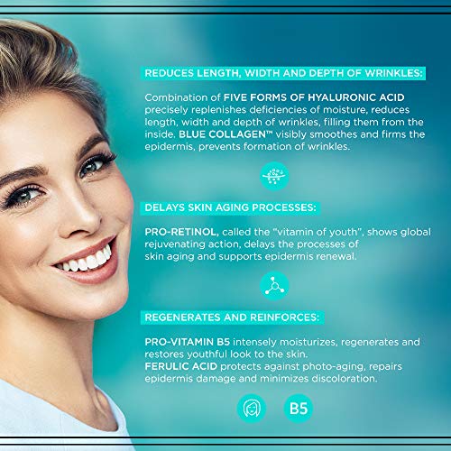 Eveline Cosmetics - Crema ácido hialurónico Antiarrugas Crema 60+, 50 ml