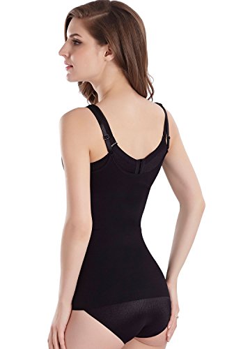 Everbellus Camiseta Moldeadora Faja Reductora de Abdomen y Cintura Body Shaper Efecto Push Up para Mujer Negro Medium