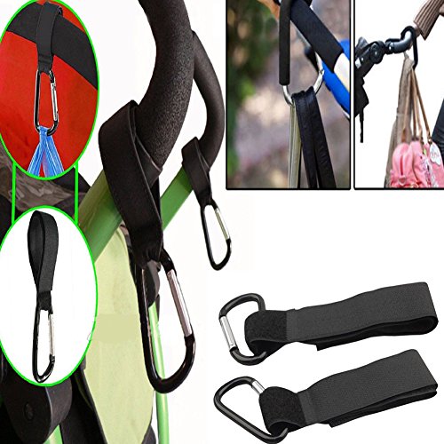 Everpert - 4 correas universales con mosquetón para llevar bolsas de la compra en el cochecito de bebé o silla de paseo