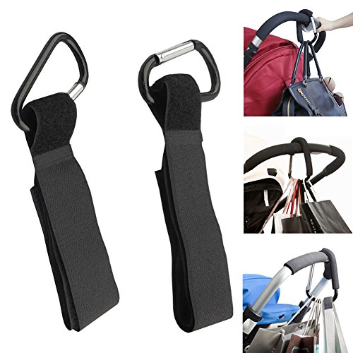 Everpert - 4 correas universales con mosquetón para llevar bolsas de la compra en el cochecito de bebé o silla de paseo