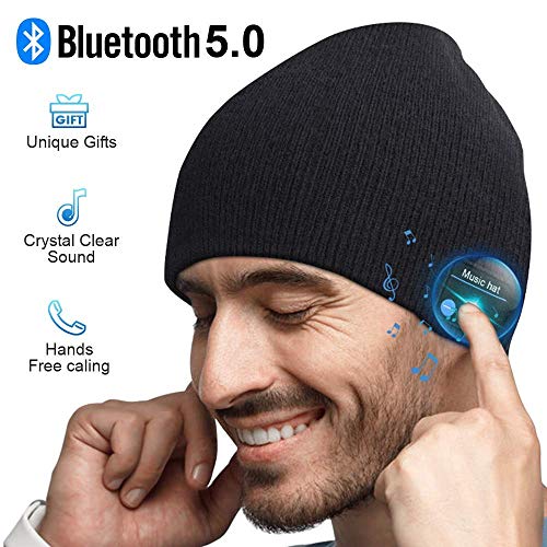 EVERSEE Gorro Bluetooth Regalos Originales Hombre - Bluetooth Gorro Invierno Hombre, Lavable Gorro Beanie Bluetooth 5.0, Hombre Mujer, Gorro Deportivo con Bluetooth Auriculares