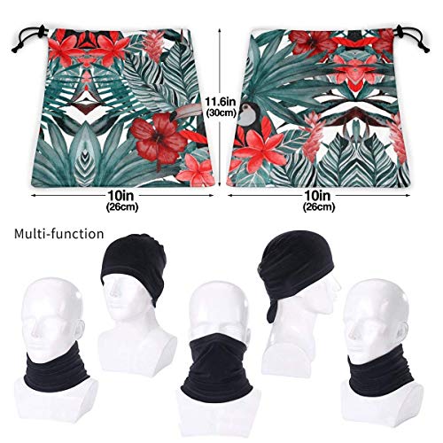 Ewtretr Tropical Birds Palm Leaves Neck Gaiter Warmer Hombres Mujeres Warm Windproof Circle Loop Scarves