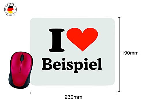 EXCLUSIVO: Tapete de ratón "I Love Erasmus" en Blanco, una gran idea para un regalo para sus socios, colegas y muchos más!- regalo de Pascua, Pascua, ratón, Palmrest, antideslizante, juegos de jugador, cojín, Windows, Mac OS, Linux, ordenador, portátil, P