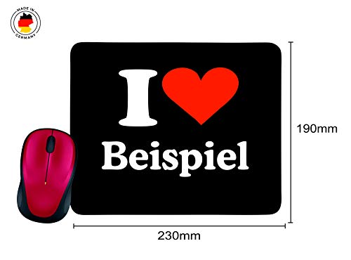 EXCLUSIVO: Tapete de ratón "I Love Erasmus" en Negro, una gran idea para un regalo para sus socios, colegas y muchos más!- regalo de Pascua, Pascua, ratón, Palmrest, antideslizante, juegos de jugador, cojín, Windows, Mac OS, Linux, ordenador, portátil, PC