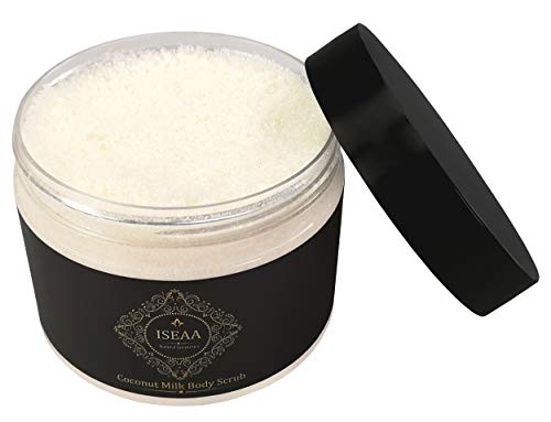 Exfoliante Corporal 100% Natural de Leche de Coco con Sal del Mar Muerto, Aceite de Argan y Vitamina E. Mejor para Anticelulitis, Y, Venas Varicosas, Eccema, Coconut Milk Body Scrub 340g