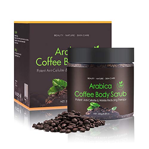 Exfoliante corporal, exfoliante, exfoliante de café natural con exfoliante nutritivo para la piel, elimina las células muertas y mejora la salud de la piel