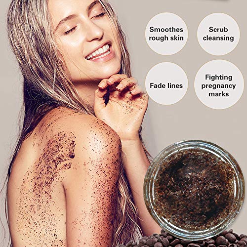 Exfoliante corporal, exfoliante, exfoliante de café natural con exfoliante nutritivo para la piel, elimina las células muertas y mejora la salud de la piel