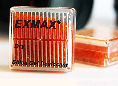 exmax® Funcional reutilizable Gel de sílice desecante (2 Pack) humedad humedad Absorber Box secador cámara telescopios microscopios (naranja)