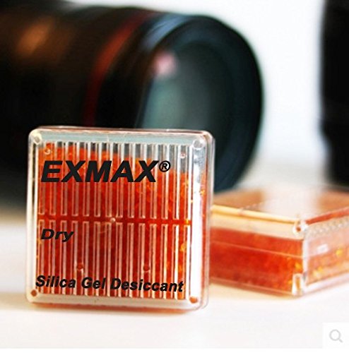 exmax® Funcional reutilizable Gel de sílice desecante (2 Pack) humedad humedad Absorber Box secador cámara telescopios microscopios (naranja)