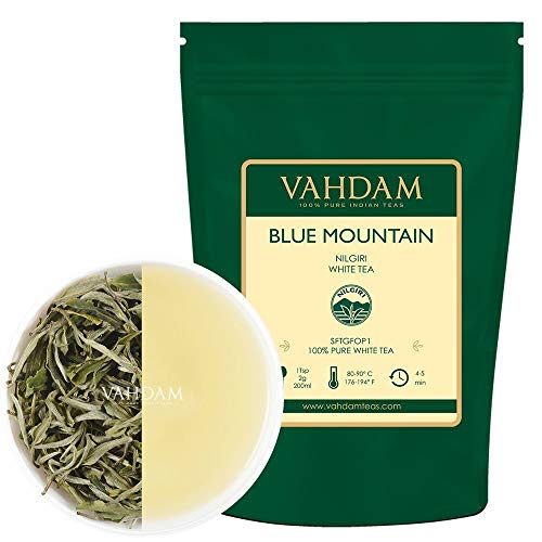 Exóticas hojas de té blancas de las Montañas Azules (25 tazas) - TÉ MÁS SANO MUNDIAL - 100% certificado. Hojas sueltas de te blanco