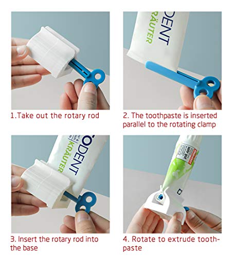 Exprimidor de Pasta de Dientes Rodante,3 Piezas Dispensador de Pasta de Dientes Exprimidor de Tubos para baño(Rojo/Verde/Azul)