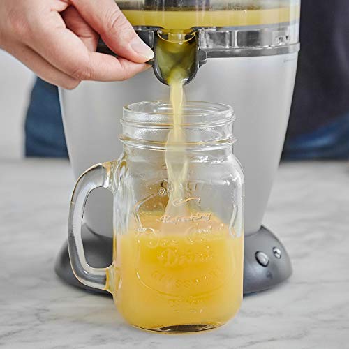 Exprimidor de zumo completamente automatico | Exprimidor Electrico de naranjas, Limones, Cítricos | 400 ml | Acero Inoxidable | + Receta Gratis (PDF)