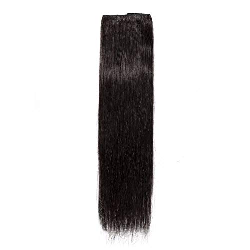 Extensiones de Clips de Pelo Natural [Una Pieza 5 Clips] Cabello Humano 35cm 45g #1B Negro Natural Invisible Liso Clips in Human Hair