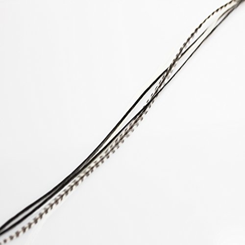 Extensiones de pelo de pluma tipo cebra de SEXY SPARKLES con una longitud de 15 - 28 cm, extensiones de pelo con calidad de peluquería, con plumas de gallo americano en blanco y negro