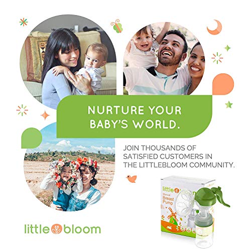 Extractor de leche de Silicona Littlebloom – Extractor leche materna 100% libre de BPA Manos Libres con Diseño Mejorado y Cómodo y con Tapas
