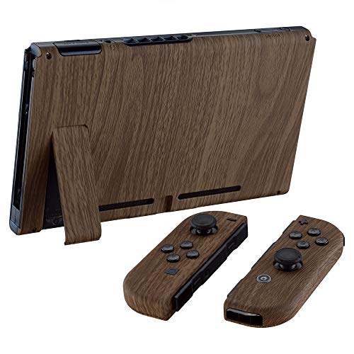 eXtremeRate Carcasa para Nintendo Switch,Funda Completa para Mando Controlador Consola Joy-con de Nintendo Switch Shell de Bricolaje reemplazable con Botón Completo (Grano de Madera)