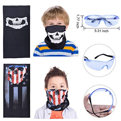 EXTSUD Chaleco Táctico Niños Elite Tactical Chaleco para N-Strike Elite Series con 80 Piezas de Recarga de Dardos, 2 Clips de Recarga, 2 Máscaras Tácticas, 2 Muñequeras y 2 Gafas Protectoras