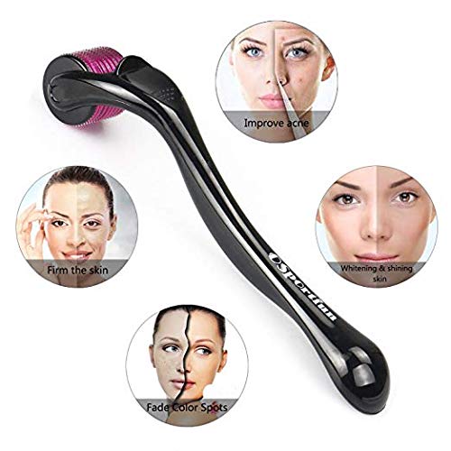 EXTSUD Derma Roller, 0.25mm 540 microagujas de titanio, uso doméstico, cuidado de la piel, rodillo de aguja facial y herramientas de masaje de belleza para cara, ojos, cuerpo