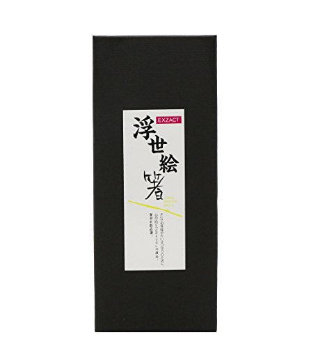 Exzact EX-CS05 Set de regalo para palillos - 5 pares de palillos de bambú natural reutilizables en una hermosa caja negra hecha a mano - Estilo japonés decorado