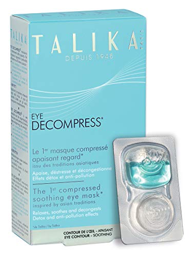 Eye Decompress -Talika -Mascarilla comprimida calmante para el contorno de ojos - Mascarilla para el contorno de ojos: ojeras y bolsas - Eye Decompress - Envase de 6 mascarillas