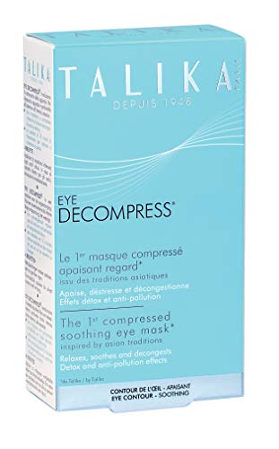 Eye Decompress -Talika -Mascarilla comprimida calmante para el contorno de ojos - Mascarilla para el contorno de ojos: ojeras y bolsas - Eye Decompress - Envase de 6 mascarillas