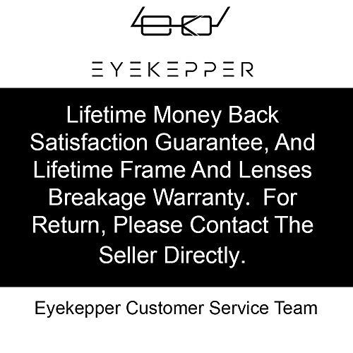 Eyekepper Filtro de luz UV (UV400) protección contra la fatiga gafas de ordenador anti luz azul bloqueo de memoria marco de flexión, amarillo lentes teñidos (Negro,+1.00)