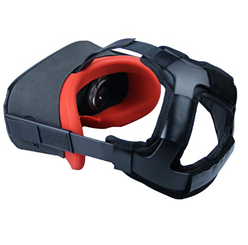 Eyglo Headband Head Strap +VR Cover para Oculus Quest VR Headset Reduzca la Presión de la Cabeza Proteja la Cabeza Accesorios de Oculus Quest Cómodo Head Pad (Rojo)